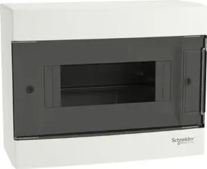 Surface-mounted distribution box SCHNEIDERE EZ9EUC108 1x8 compartments IP40 IK07 white with transparent door