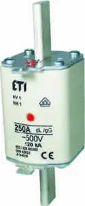 Fuse Insert NH1 gG 100A 500V for NH Fuse Holder — Eti-Polam 004184222