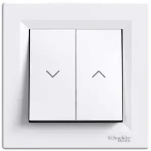 Schneider Electric shutter control button EPH1300321, white, single-gang wall switch for roller shutters