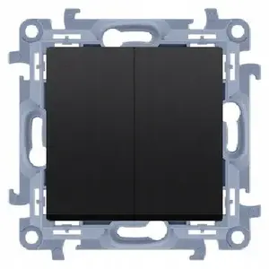 Double candle switch connector Kontakt-Simon CW5C.01/49 10AX 250V quick-connect SIMON10 black