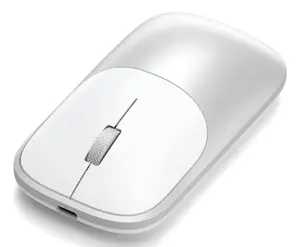 Bezvadu ceļojumu ambidekstrāla pele Satechi Slim EX — RF Wireless + Bluetooth, 4 pogas, ritenītis, sudrabota