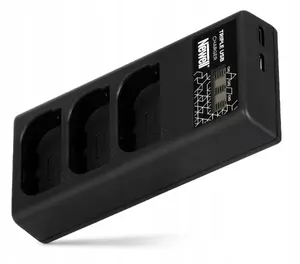 Lādētājs Eneride Newell CD-USB-C trīskanālu lādētājs LP-E6 akumulatoriem (USB‑C ieeja)