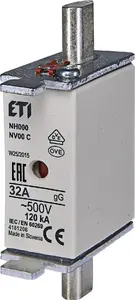 Вкладыш предохранителя KOMBI NH00C 32A gG/gL 500V для распределения — Eti-Polam WT-00C (004181208)