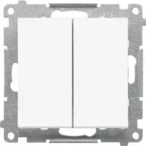 Push button double Kontakt‑Simon TP2.01/111 10 AX 250V~ white matte — NO contact module without pictogram