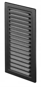 Ventilācijas režģis AWENTA MT7GR 10x25 MS grafīts — sienas/kanāla montāža, metāla žalūzijas
