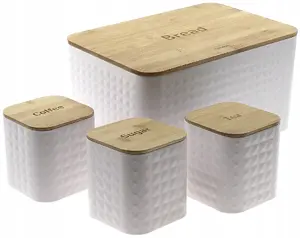 Bread box KRISBERG KS-2620 with 3 storage containers — kitchen bread keeper set