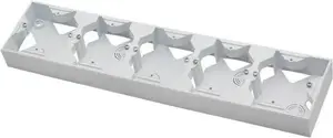 Outlet box Ospel PNP-5G/00 — flush-mounted mounting box, 368×84×34 mm, white