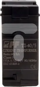 Strāvas transformators FF TI-40-5 40/5 A klase 0.5 1 VA 87,5x104 mm