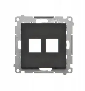 Cover plate for keystone telecommunication outlets Kontakt-Simon TKP2.01/149 flat double, matte black