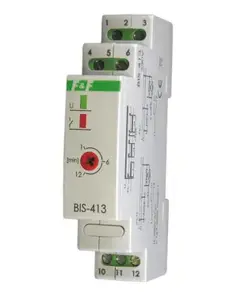 DIN rail bistable relay FF BIS-413I with time switch on/off 230V 16A InRush 160A/20ms 1P screw terminals 1 module