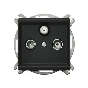 Socket outlet Ospel GPA-RS/m/33 — black, IP20, 71×71×35 mm