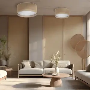 Потолочная лампа TK_LIGHTING Juta 5798, накладной плафон, 2×15W, цоколь E27, джут/белый