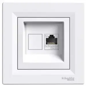 Schneider Electric одиночная компьютерная розетка Asfora RJ45 категория 5e экранированная белая (EPH5000121)