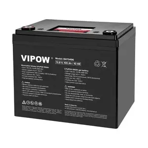 VIPOW LiFePO4 Battery 100Ah with Built-in BMS — Rechargeable 12.8V Energy Storage