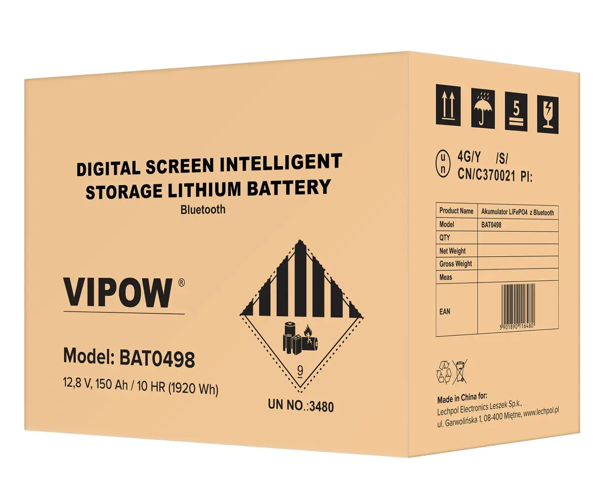 VIPOW LiFePO4 150Ah akumulators ar Bluetooth Photo 7