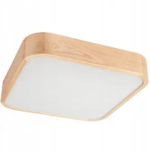 LAMKUR потолочная лампа Lamkur Oak Square 48901, 4×15 Вт, патроны E27, отделка сосна