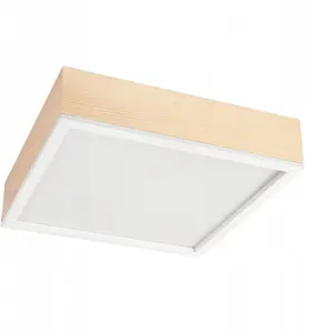 Griestu lampa LAMKUR Oak Square 49069 — 4x15W E27, priede/balti