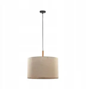 Подвесной светильник TK Lighting Deva 6107, 1x E27 15W, чёрный с деревянной отделкой