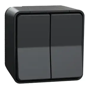 Light switch Schneider Electric MUR35022, ABS housing, IP55, 250 V, 76×76×64 mm