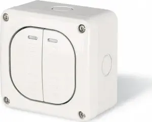 Surface-mounted hermetic candle switch Scame Protecta IP66 10A model 137.5021 gray