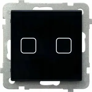 Touch double stair/cross switch Ospel Sonata Touch ŁPD-26RS/M/32 with backlight 10AX 230V black glass