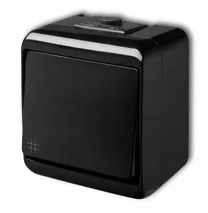 Wall cross switch Karlik 12WHE-6, black, mechanical electrical switch for wall mounting