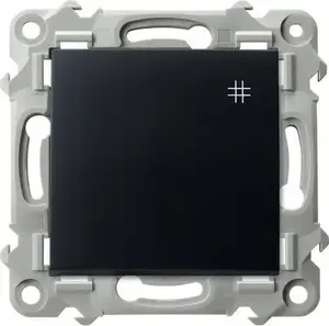 Ospel cross switch Szafir ŁP-4Z/m/33 black metallic — 4-way wall switch for multi-gang circuits