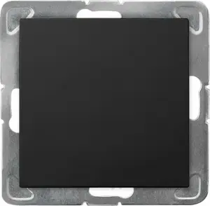 Wall switch Ospel IMPRESJA single-pole ŁP-1Y/m/33 black metallic — single rocker, standard flush-mount