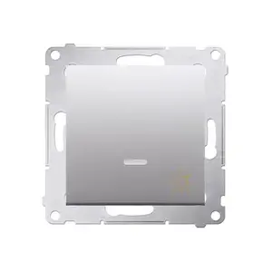 Pushbutton switch Kontakt-Simon DS1AL.01/43 — silver plastic housing, 250 V AC, 16 A, 75×41 mm