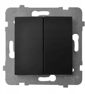Double stair switch Ospel ŁP-10G/m/33 black metallic — double-pole stairway switch
