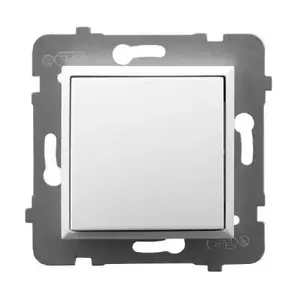 Wall-mounted smart switch Ospel ŁP-21U/m/00 — white, IP20, 250 V AC, 10 A, 71×71×40 mm
