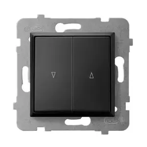 Wall switch Ospel ŁP-7UB/m/33, black, IP20, 250V AC, 10A, 71×71×40 mm