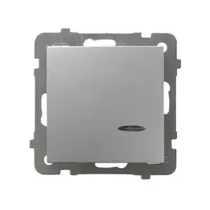 Wall switch Ospel ŁP-1GS/m/18, single-pole smart switch, silver, 10 A, IP20, 71×71×40 mm