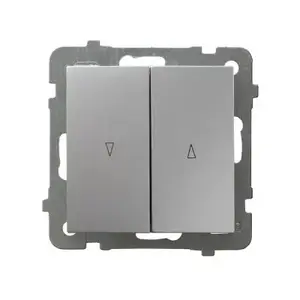 Wall-mounted smart switch Ospel ŁP-7GB/m/18, silver, IP20, 250V AC, 10A, 71×71×40 mm