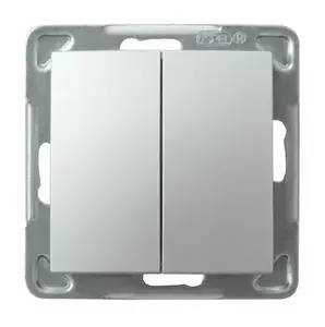 Smart switch Ospel ŁP-10Y/m/18 — silver, IP20, 250 V AC input, 16 A output, 71×71×40 mm