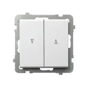 Wall Switch Ospel ŁP-7RB/m/00, white, IP20, 250V AC, 10A, 71×71×42 mm