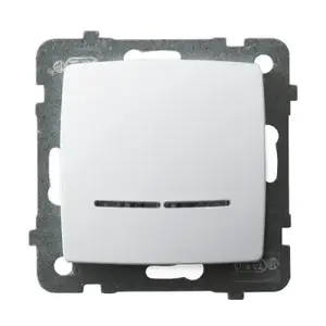 Smart wall switch Ospel ŁP-1SS/m/00 — white, IP20, 250 V AC, 10 A, 71×71×42 mm