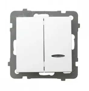 Wall-mounted smart switch Ospel ŁP-2GS/m/00, 10 A, 250 V, IP20, white, 71×71×40 mm