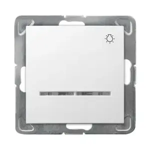 Wall switch Ospel ŁP-5YS/m/00, white, IP20, 250V AC, 10A, 71×71×40 mm