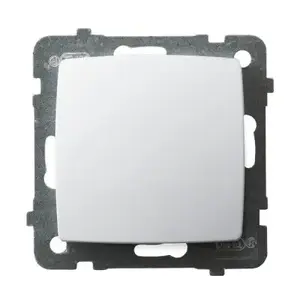 Ospel smart switch ŁP-1S/m/00 — single-gang white, IP20, 250 V AC, 10 A, 71×71×42 mm