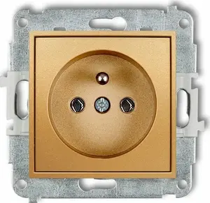 Electrical outlet (2P+Z) Karlik 29MGP-1z single socket with grounding, gold