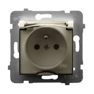 Wall Socket Outlet Ospel GPH-1UZ/m/27/d IP44 16A, 71×71×42 mm