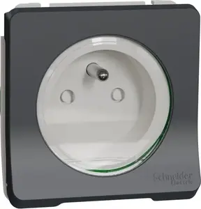 Socket mechanism 2P+PE Schneider Electric Mureva Styl MUR36133, tool-free terminals, IP55, anthracite