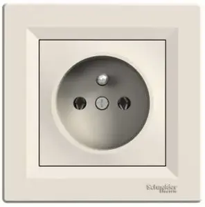 Schneider Electric single socket with switch and indicator EPH2800123, cream