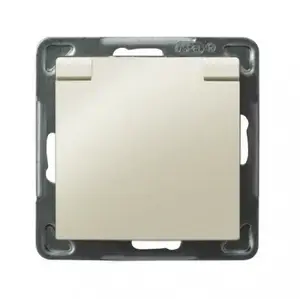 Розетка Ospel GPH-1YZP/m/27/w — IP44, 16 A, 71×71×44 мм