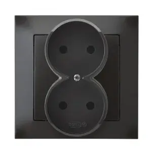 Kontaktligzda Ospel GP-2Y/50 antracīts, 16 A, IP20, 84×84×45 mm