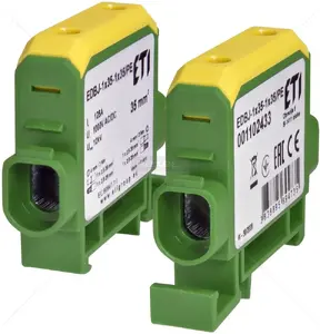 Spailes savienotājs Etipo EDBJ-1x35-1x35PE (MPN 001102433) 125A vienpolu Al/Cu vadiem 2,5–35 mm² dzeltenzaļš