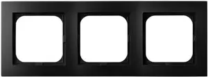 Wall frame Ospel R-3G/33 triple-gang black metallic — decorative mounting frame