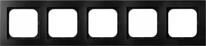 Wall frame Ospel As R-5G/33 five-gang black metallic — mounting frame for switches and sockets