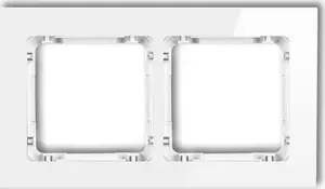 Double universal frame Karlik Deco 0-0-DRG-2, white glass-effect finish